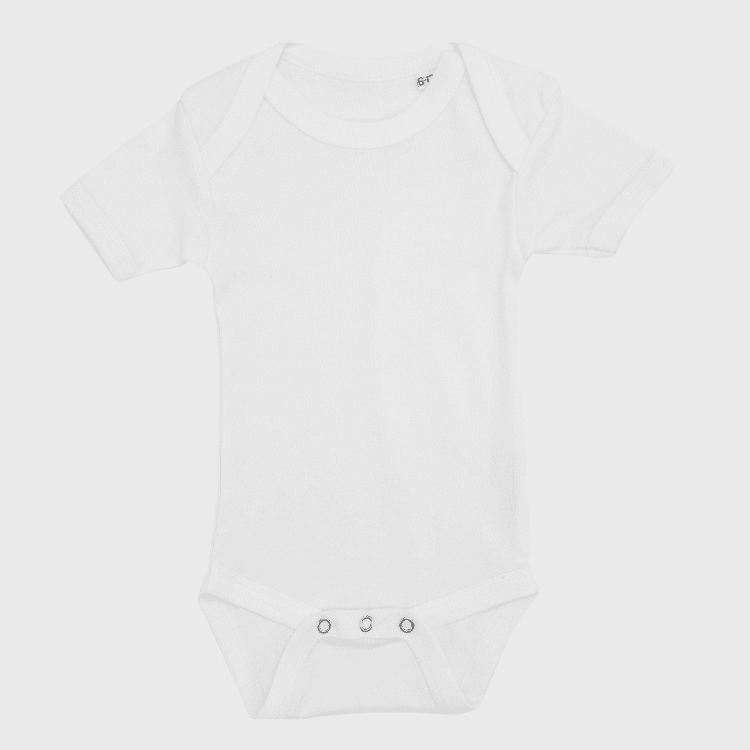 Body med tryk, kortærmet hvid