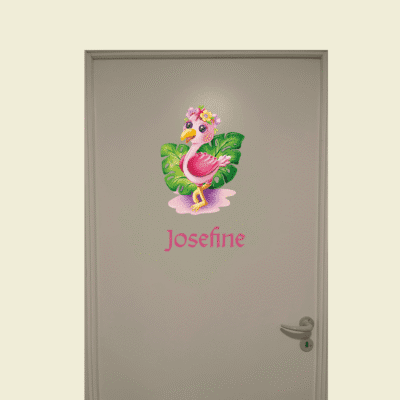 Dør-stickers med flamingo