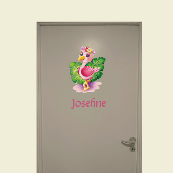 Dør-stickers med flamingo