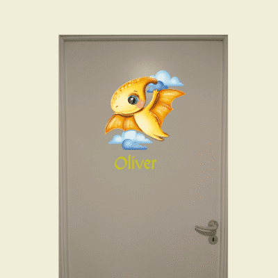 Dør-stickers med flyvende dinosaur