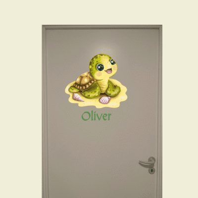 Dør-stickers med skildpadde