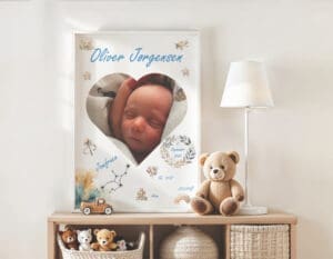 Fødselsplakat - Billede i hjerte