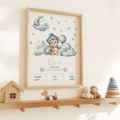 Fødselsplakat med løve