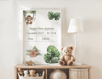 Fødselsplakat jungle