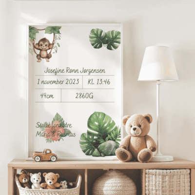 Fødselsplakat jungle