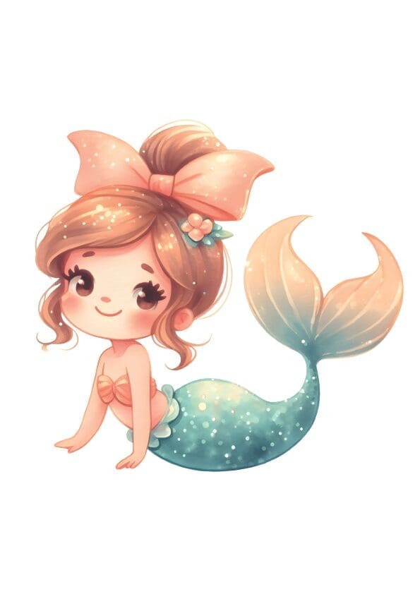 Plakat m/Havfrue, bogstav, havfrue - Billede 2