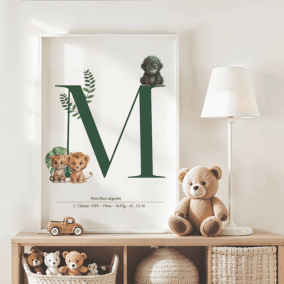 Fødselsplakat jungle