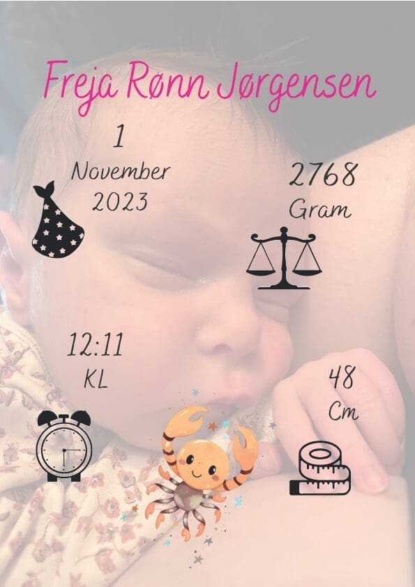 Fødselsplakat med eget billede - Billede 2