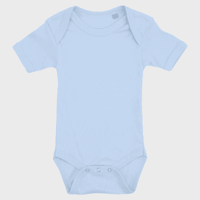 Body med tryk, kortærmet sky blue