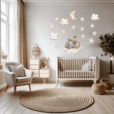Wallstickers med sovende flodhest