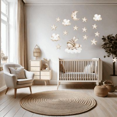 Wallstickers med sovende kanin