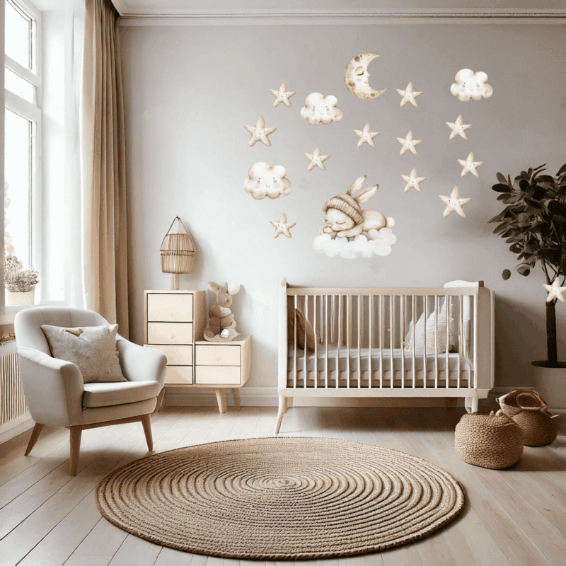 Wallstickers med sovende kanin