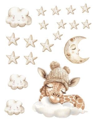 Wallstickers med sovende giraf - Billede 2