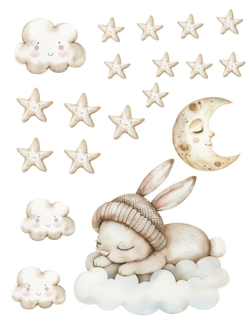 Wallstickers med sovende kanin - Billede 2