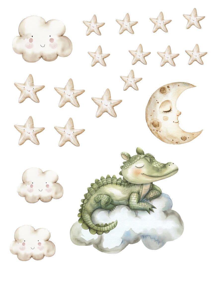 Wallstickers med sovende krokodille - Billede 2