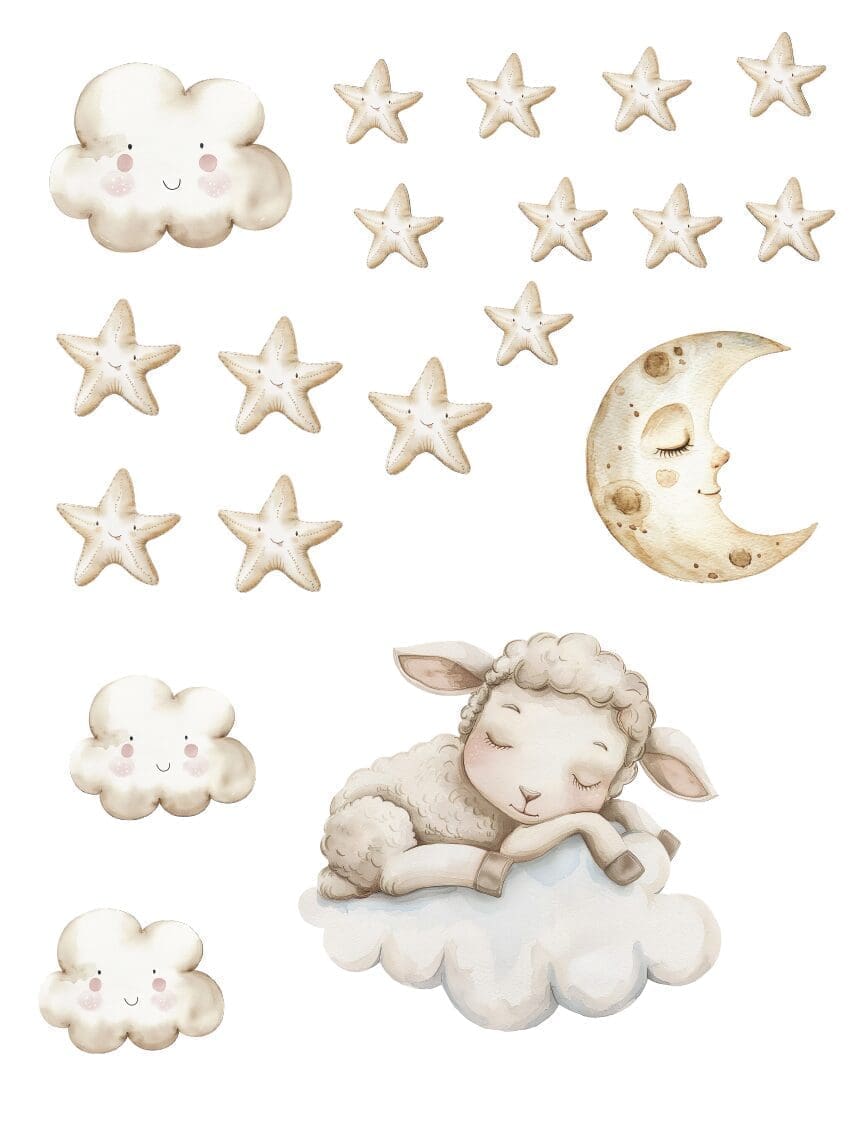 Wallstickers med sovende lam - Billede 2