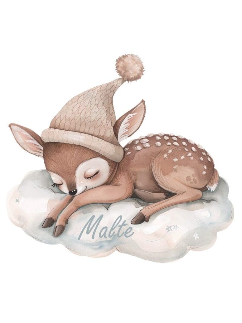 Wallstickers med sovende bambi - Billede 4