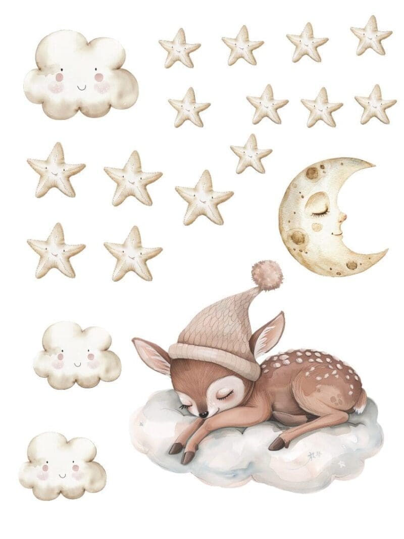 Wallstickers med sovende bambi - Billede 2