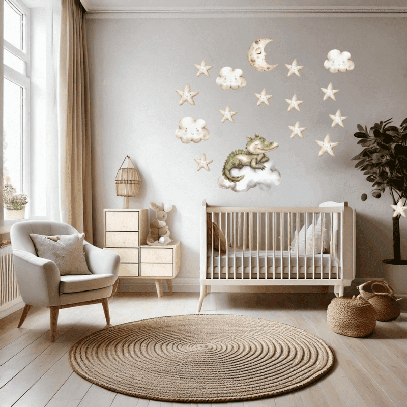 Wallstickers med sovende krokodille