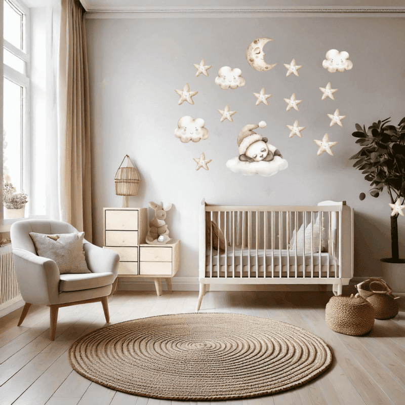 Wallstickers med sovende panda