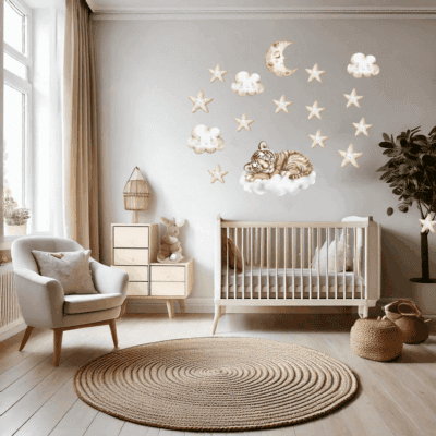 Wallstickers med sovende tiger