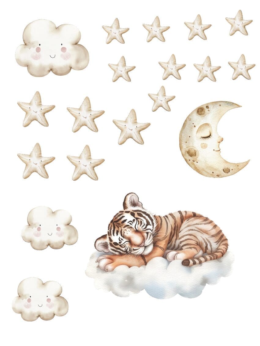Wallstickers med sovende tiger - Billede 2