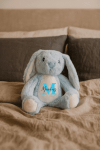 Bamse med tryk - Kanin blå