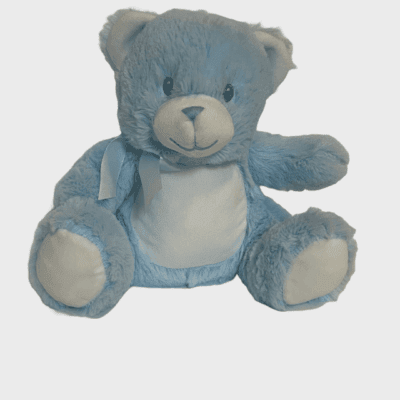 Bamse med navn - Lyseblå bamse