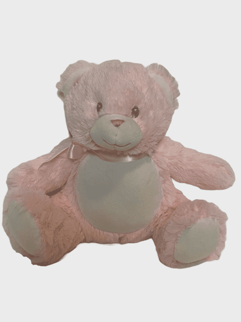 Bamse med navn - Lyserød bamse