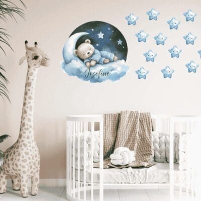 Wallstickers med sovende teddy