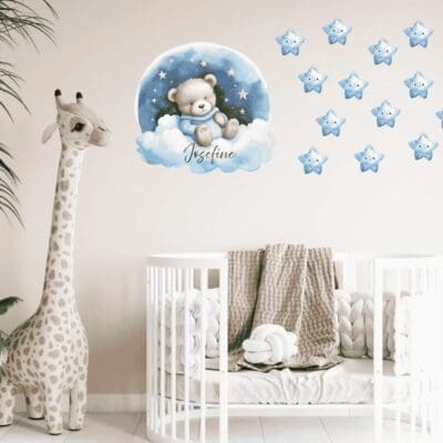 Wallstickers med flyvende teddy