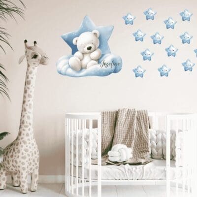 Wallstickers med teddy godnat