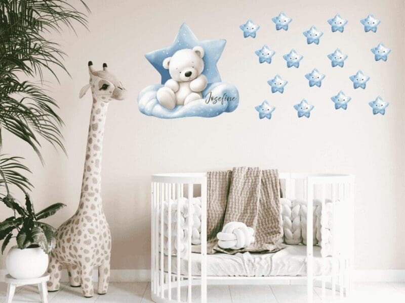 Wallstickers med teddy godnat