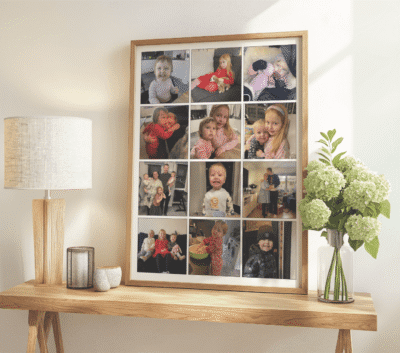 Collage med 12 private billeder