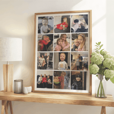 Collage med 12 private billeder