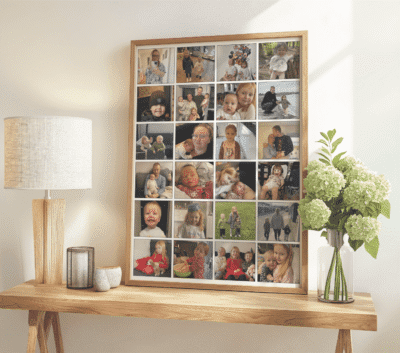 Collage med 24 private billeder