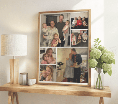 Collage med 6 private billeder