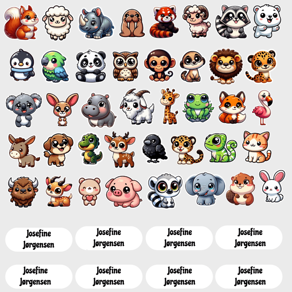 Klistermærker med navn