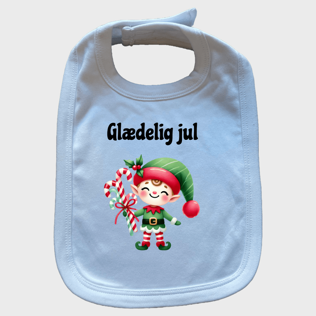 Jule hagesmæk med tekst og billede - hvid