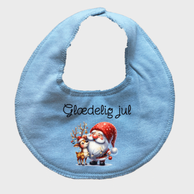 Jule hagesmæk med tekst og billede - Sky blue