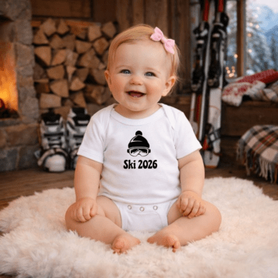 Vinter body K/Æ med personligt tryk - Hvid