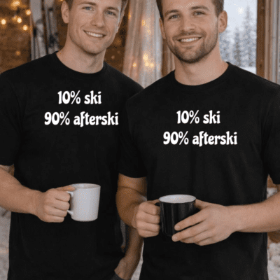 Vinter T-shirt med personligt tryk sort - Voksen
