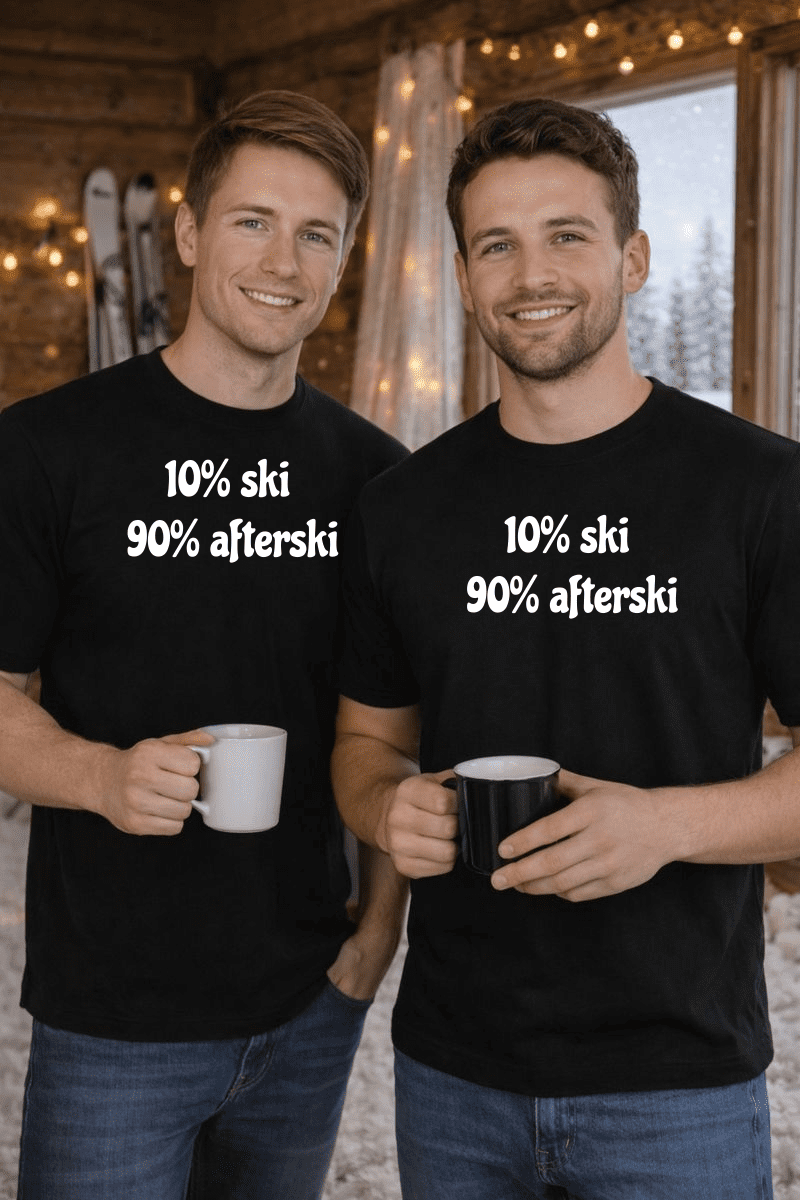 Vinter T-shirt med personligt tryk sort - Voksen