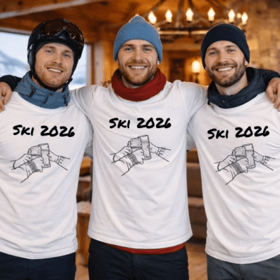 Vinter T-shirt med personligt tryk hvid - Voksen