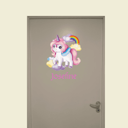 Dørstickers med enhjørning - #DB74BF