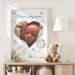 Fødselsplakat - Billede i hjerte