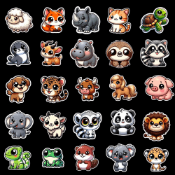 Madkasse klistermærker dyr ark 1